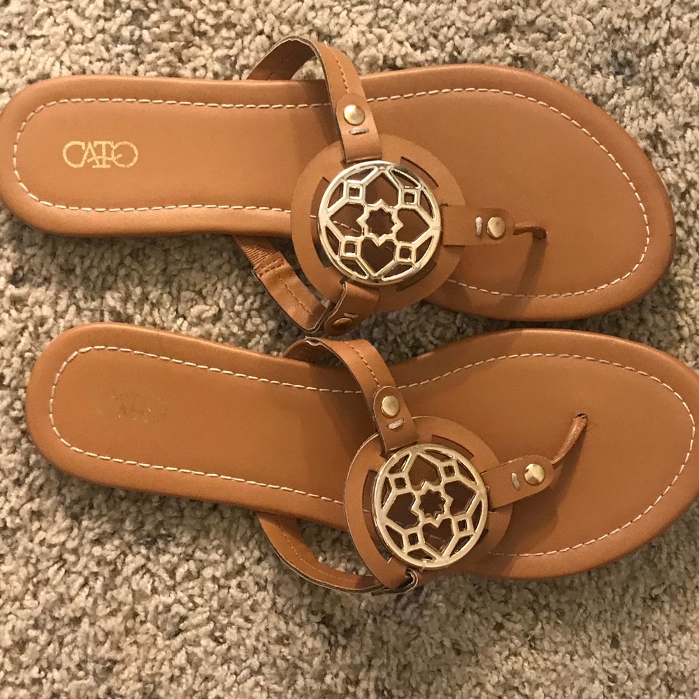 LEATHER&GOLD CATO SANDALS